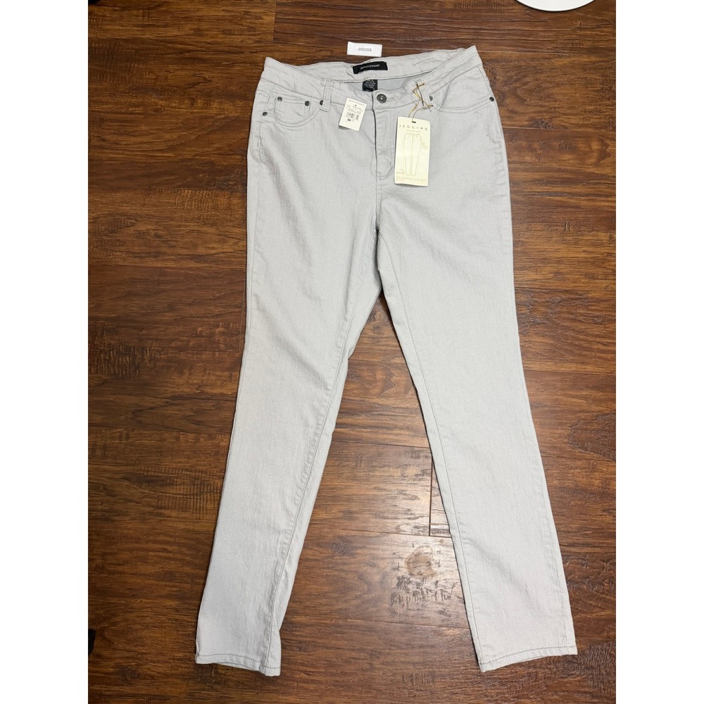 Ashley Stewart Womens Light Grey High Rise Skinny Leg Denim Jeggings Size 14 NEW